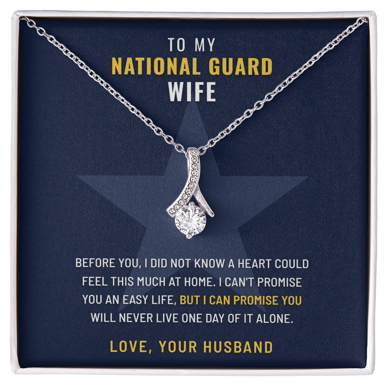 National Guard Wife Ribbon of Hope necklace with Every Year My Favorite message card – The Military Gift