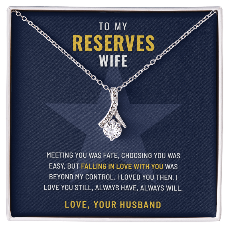 Reserves Wife Ribbon of Hope necklace with You and Only Ever You message card – The Military Gift