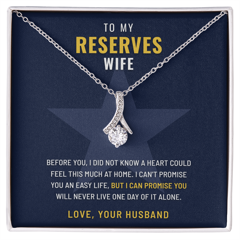 Reserves Wife Ribbon of Hope necklace with Every Year My Favorite message card – The Military Gift