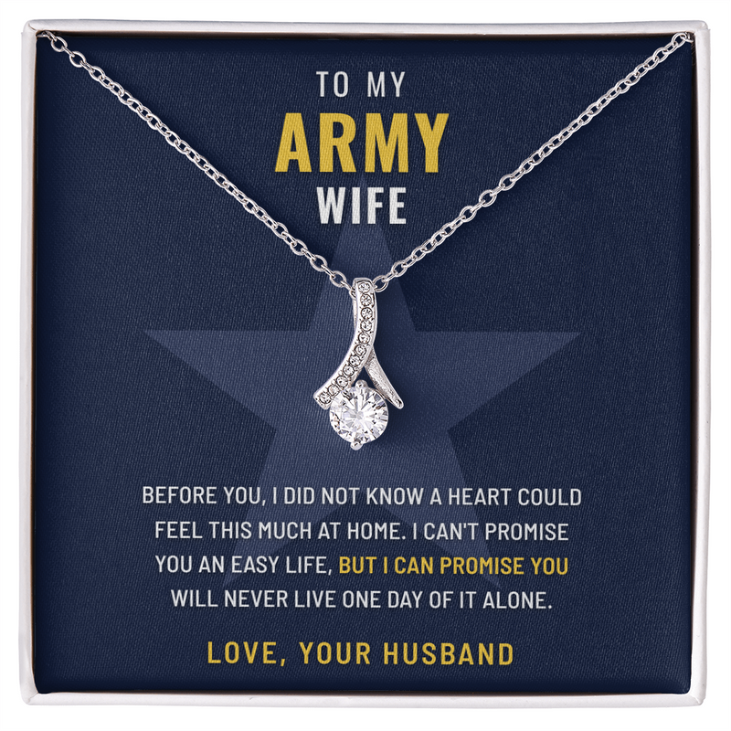 Army Wife Ribbon of Hope necklace with Every Year My Favorite message card – The Military Gift