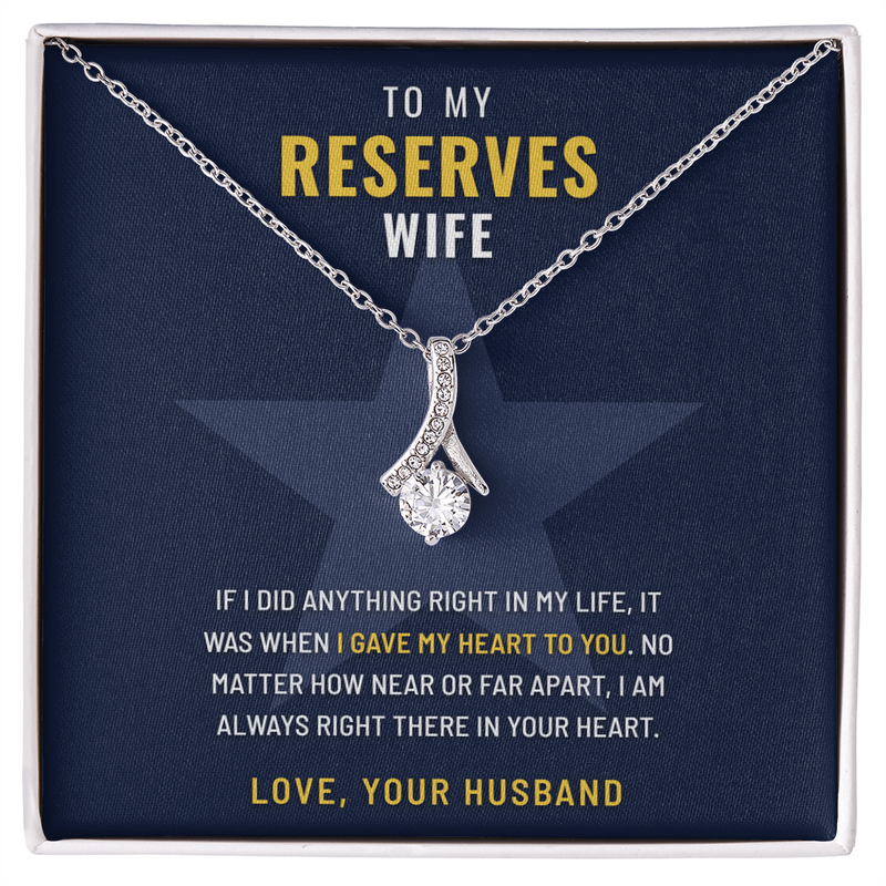 Reserves Wife Ribbon of Hope necklace with Gave My Heart to You message card – The Military Gift