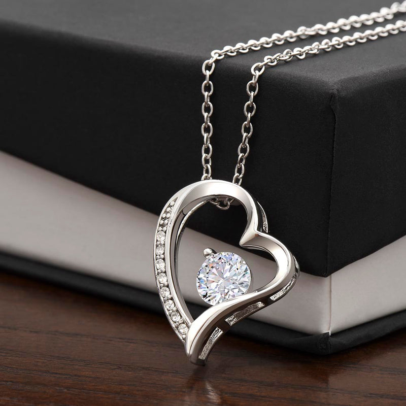 Forever Love cubic zirconia heart pendant necklace