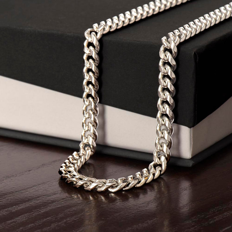 Cuban link chain necklace, a military gift for him
