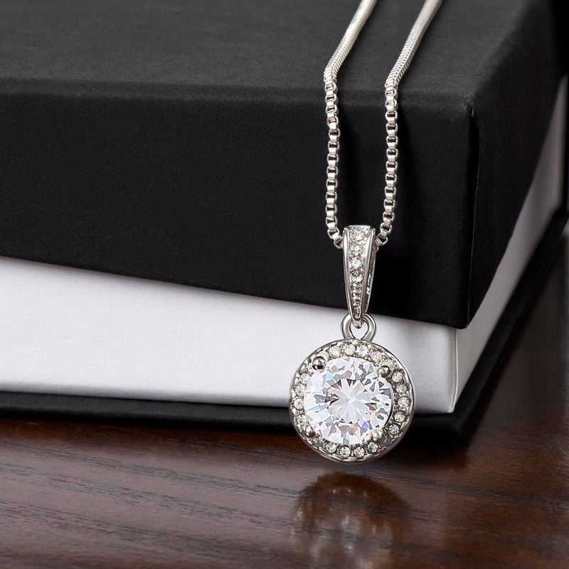 Eternal Hope halo cubic zirconia necklace
